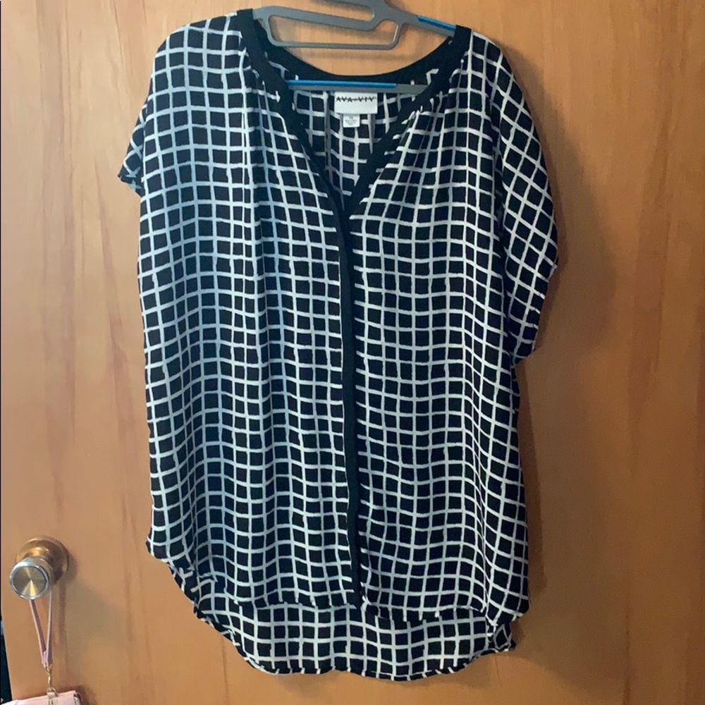 Black and white blouse